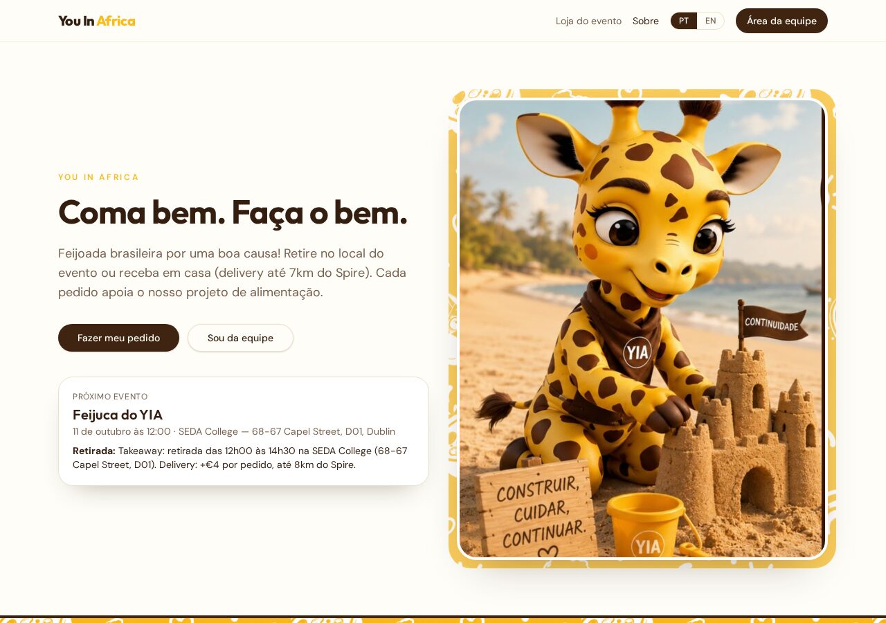 EA Store · Dashboard da equipe Página de vendas, youinafricastore.org
